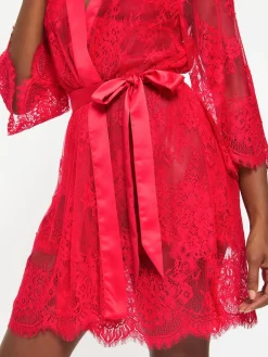 Ann Summers Availing All Over Lace Robe Red Online