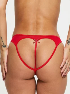 Ann Summers Red Ho Ho Ho Mesh Knickers