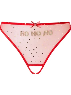 Ann Summers Red Ho Ho Ho Mesh Knickers