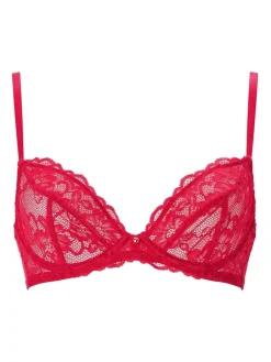 Ann Summers Non Pad Plunge Sexy Lace Bra Red Clearance