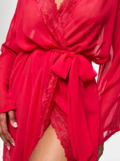 Ann Summers The Promising Chiffon Robe Red Discount