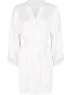 Ann Summers Satin Cherryann Robe Dressing Gown White New