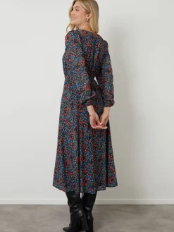 Another Sunday Bow Detail Milkmaid Midi Dress Black Outlet