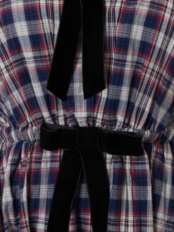 Another Sunday Bow Detail Milkmaid Midi Dress Blue Online