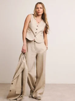 JD Williams Anthology By Natural Premium 100% Linen Waistcoat Discount