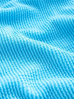 Next Aqua Blue Crinkle Tummy Control DD+ Wired Swimsuit Hot