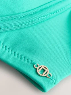 Next Bow Front Padded Wired Bikini Top Aqua Green Discount