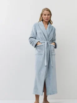 Aruelle Blue Pin Stripe Lea Long Robe Best