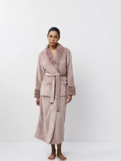 Aruelle Demi Full Length Pink Soft Textured Robe Hot
