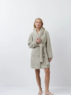 Aruelle Ela Luxury Mid Length Chevron Design Cream Robe Best