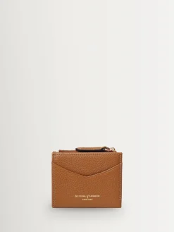 Aspinal of London Hudson Multi-Use Pocket Wallet Pebble Leather Brown Best