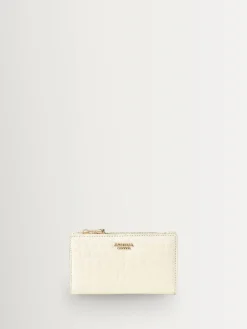 Aspinal of London Mayfair Coin & Card Wallet Pnt Croc Leather White Sale