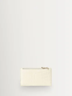 Aspinal of London Mayfair Coin & Card Wallet Pnt Croc Leather White Sale