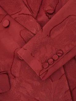 Reiss Atelier Red Ottelie Atelier Jacquard Double-Breasted Blazer Sale