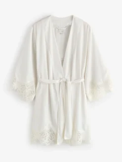 B by Ted Baker Ecru Satin Lace Bridal Robe Discount