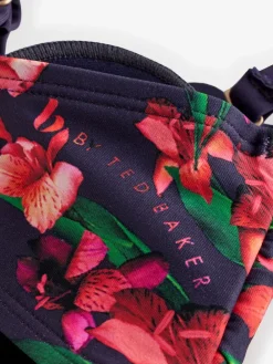 B by Ted Baker Navy Floral Halterneck Bandeau Bikini Top Discount