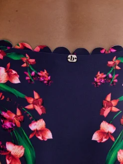 B by Ted Baker Navy Floral Scallop Edge High Leg Briefs Best