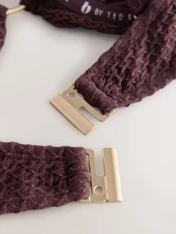 B by Ted Baker Non Padded Underwired Chocolate Brown Lurex Bikini Top