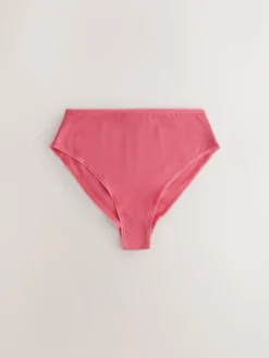 Next Berry Pink High Waist High Leg Cotton Rich Knickers 5 Pack Best