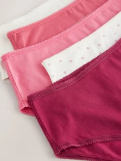 Next Berry Pink High Waist High Leg Cotton Rich Knickers 5 Pack Best