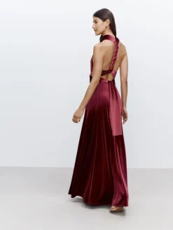 Next Bridesmaid Velvet Multiway Maxi Dress Berry Red Online