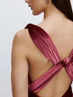 Next Bridesmaid Velvet Multiway Maxi Dress Berry Red Online