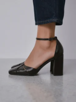 Next Forever Comfort® Leather Block Heels With Ankle Strap Berry Red Online