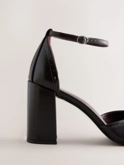 Next Forever Comfort® Leather Block Heels With Ankle Strap Berry Red Online