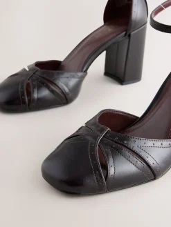 Next Forever Comfort® Leather Block Heels With Ankle Strap Berry Red Online