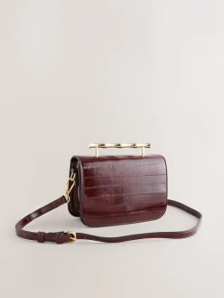 Next Berry Red Gold Hardware Top Handle Bag Online