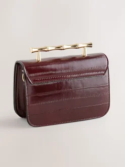 Next Berry Red Gold Hardware Top Handle Bag Online