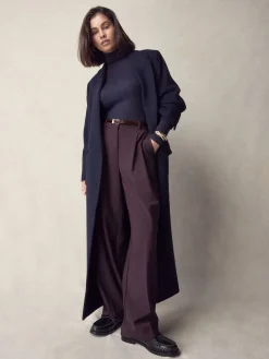 Next N. Premium Skinny Made In Italy Leather Belt Berry Red New