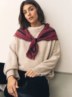 Next Berry Red N Swirl Square Lightweight Scarf