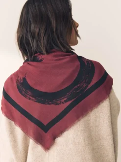 Next Berry Red N Swirl Square Lightweight Scarf