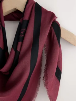 Next Berry Red N Swirl Square Lightweight Scarf