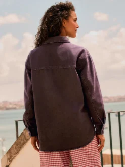 Next Berry Red Oversize Denim Shirt Best