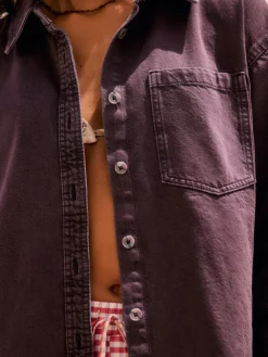 Next Berry Red Oversize Denim Shirt Best