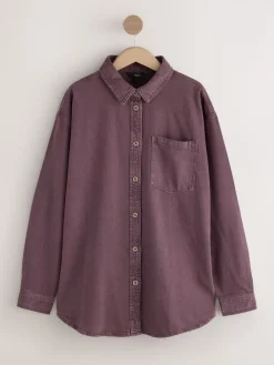 Next Berry Red Oversize Denim Shirt Best