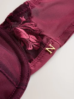 Next Berry Red Pad Balcony Premium Embroidery Bra