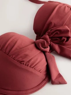 Next Berry Wine Bow Wired Bandeau Bikini Top Best