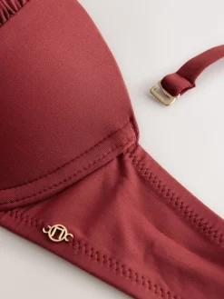 Next Berry Wine Bow Wired Bandeau Bikini Top Best