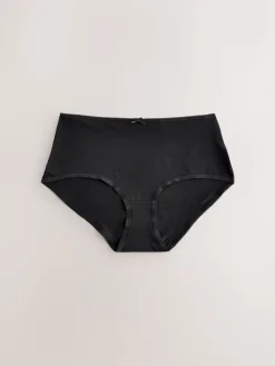 Next Midi Cotton Rich Knickers 7 Pack Black / Pastel Rose Nude / White Best