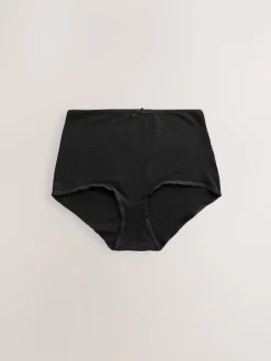 Next Full Brief Cotton Rich Knickers 7 Pack Black / Pastel Rose Nude / White New