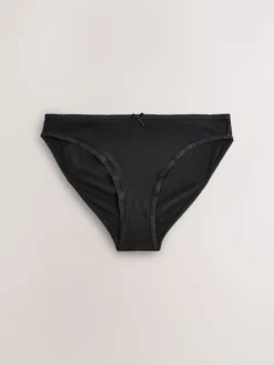 Next High Leg Cotton Rich Knickers 7 Pack Black / Pastel Rose Nude / White Best