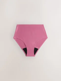 Next Black / Praline Nude / Pink Floral Full Brief No VPL Medium Flow Period Knickers 4 Pack