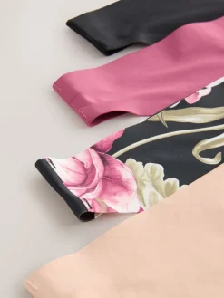 Next Black / Praline Nude / Pink Floral Thong No VPL Light Flow Period Knickers 4 Pack Online