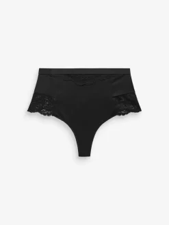 Next Tummy Control Light Shaping High Waist Thongs 2 Pack Black / Praline Nude Sale