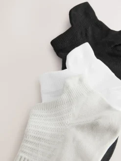 Next Black & White Blister Resist Trainer Socks 3 Pack Black & White Best