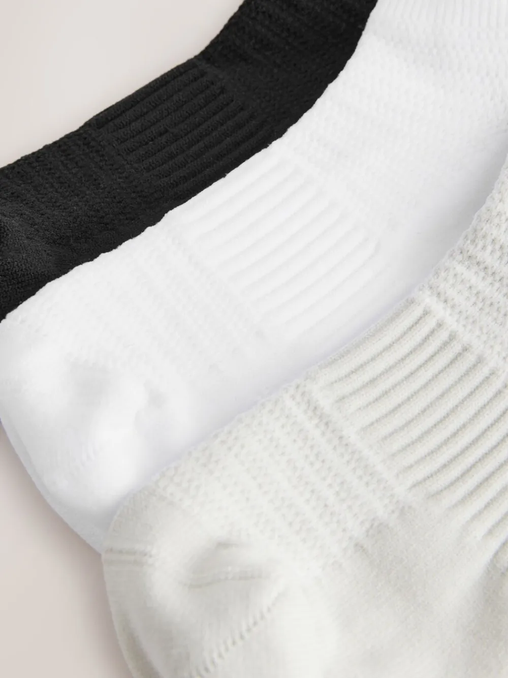 Next Black & White Blister Resist Trainer Socks 3 Pack Black & White Best