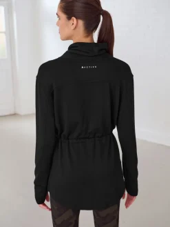 Next Active Cowl Neck Sweat Top Black Online